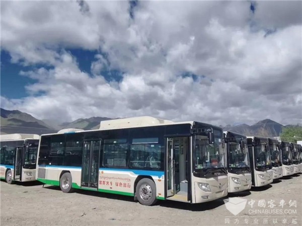 首批國(guó)六客車交付！福田歐輝客車助力拉薩綠色交通品質(zhì)升級(jí)(圖1)